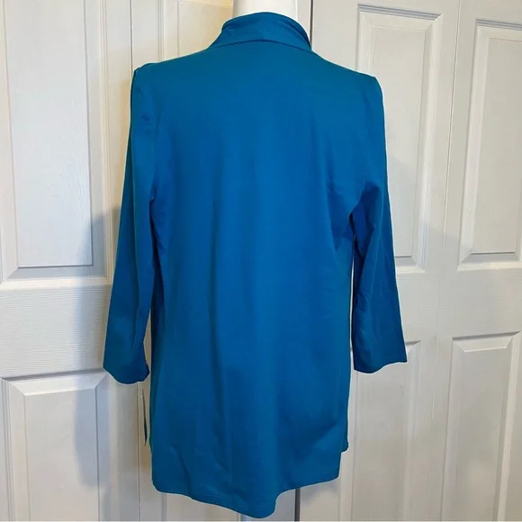 🍋 NWT - Charter Club Blue Open Front Top - Large - Picture 3 of 6